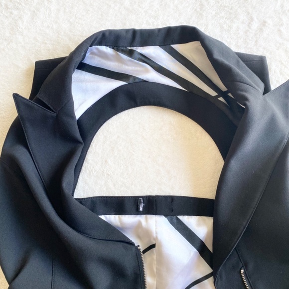 VTG BEBE Vest Waist-Coat w/ Back-keyhole Design Black - Picture 6 of 15